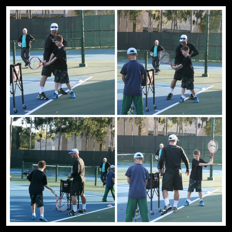 tennis instruction collage
