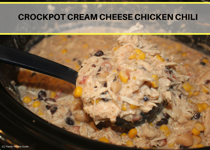 Crockpot Cream Cheese Chicken Chili - Spoonful of Flavor