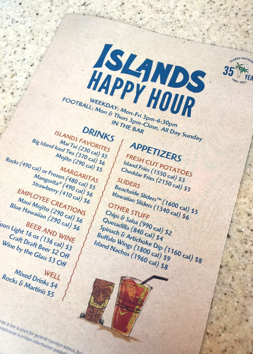 Try Something New During Happy Hour At Islands Family Review Guide